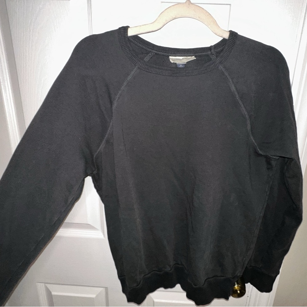 Gray Basic Crew Neck Long Sleeve